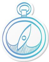 compass icon in sticker color style direction north south lost locate vector