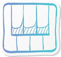 piano keys icon in sticker color style music instrument audio art synthesizer vector