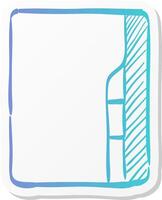folder icon in sticker color style computer office files binder add vector
