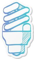 light bulb icon in sticker color style idea vector