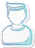 add friend icon in sticker color style social media interaction internet cyber vector