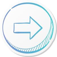 arrow icon in sticker color style direction move forward shopping checkout vector