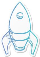 rocket icon in sticker color style launching, startup, media, idea vector
