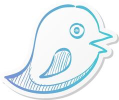 bird icon in sticker color style tweet social media networking promotion chirps vector