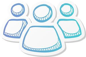 teamwork icon in sticker color style business communication collaboration vector