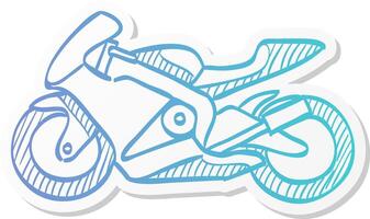 motorcycle icon in sticker color style sport, speed, race vector
