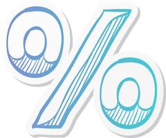 percent symbol icon in sticker color style math mathematics number student money vector