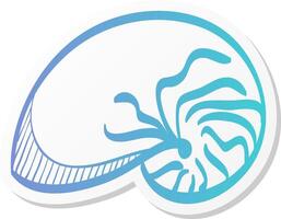 nautilus icon in sticker color style sea creature mollusk shell living fossil vector