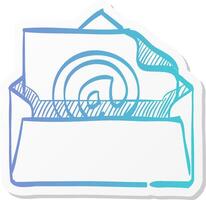 envelope icon in sticker color style mail email message communication business vector