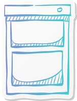 office cabinet icon in sticker color style files document information vector