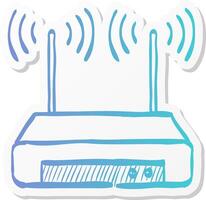 router icon in sticker color style internet connection, wifi vector