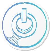 power button icon in sticker color style on off, electronic vector