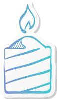 candles icon in sticker color style light vector