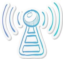 podcast icon in sticker color style broadcast. vector