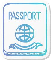 passport icon in sticker color style nationality identity people identify vector