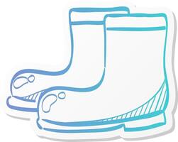 wet boots icon in sticker color style rain season weather protection vector