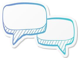 chatting icon in sticker color style text bubbles communication business talking people vector