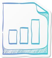 bar chart icon in sticker color style finance report banking growth vector