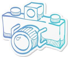 panorama camera icon in sticker color style landscape nature architecture photography lens vector
