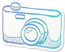 camera icon in sticker color style digital photography snapshot vector