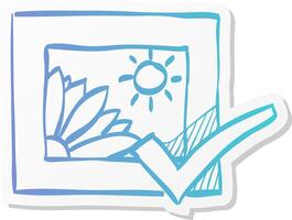 printing approval icon in sticker color style print shop service publisher desktop publishing vector