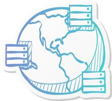 server icon in sticker color style mirror, multiple vector