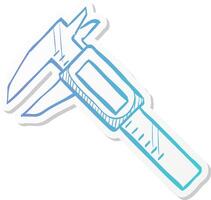 digital caliper icon in sticker color style instrument equipment measurement accuracy millimeter vector
