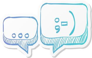 chatting icon in sticker color style text bubbles communication vector