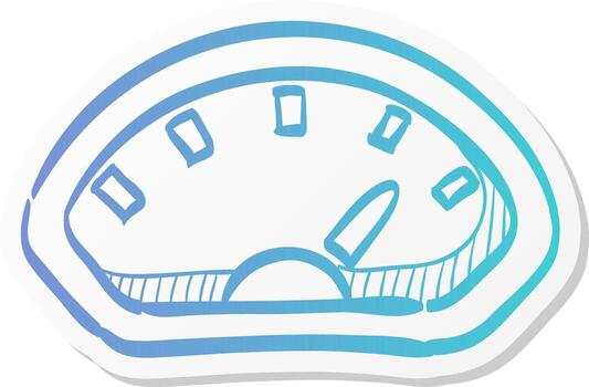 dashboard icon in sticker color style control panel, odometer vector