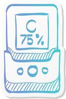 color calibration icon in sticker color style printing color standard densitometer raster dots density vector