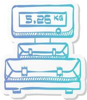 logistic scale icon in sticker color style package weight warehouse shipping delivery distribution vector