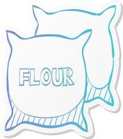 flour sack icon in sticker color style agriculture cereal burlap food baking wheat vector
