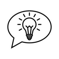 chat bubble with lightbulb icon vector