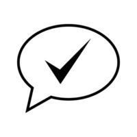 chat bubble with checkmark symbol vector