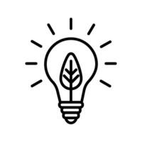 lightbulb with a leaf icon vector