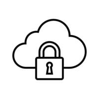 illustration of cyber and cloud security icon vector