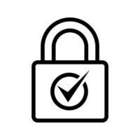 padlock with checkmark icon vector