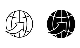 illustration of global business and internet network icon vector