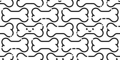 Dog bone seamless pattern face smile cartoon doodle tile background repeat wallpaper gift wrapping paper scarf isolated illustration design vector