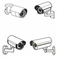 security camera icon illustration on white background vector