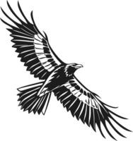 Powerful Silhouette of a Bird in Flight vector