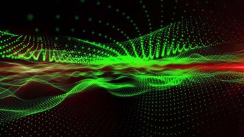 Bright background of abstract green waves smoothly moving in space. video