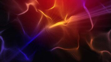 A virtual glowing background with golden moving lines that change shape to create a unique pattern. video