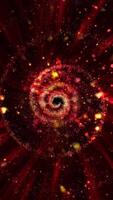 A violet spiral galaxy, composed of thousands of luminous particles, emits streams of plasma into space. video