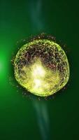 Living sphere of energy moves like a drop of water in zero gravity on a green background video