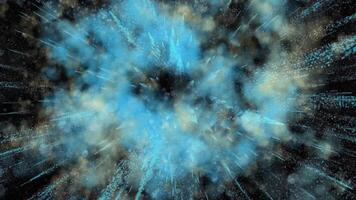 A bright magical flash of multi-colored fireworks in the night sky. immerses you in a festive atmosphere, video