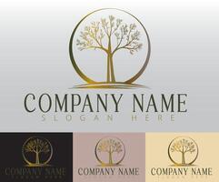 A modern tree logo in a minimalist design, embodying the harmony of a plant-based product line and a spa inspired by nature. vector