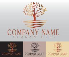 A creative and inspiring logo design concept centered around the image of a tree, tailored for a company that specializes in health, wellness, and natural products. vector