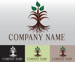A modern tree logo illustration designed in a minimalistic style, perfectly suited for a natural product line that emphasizes plant-based ingredients and a botanical-inspired wellness spa. vector