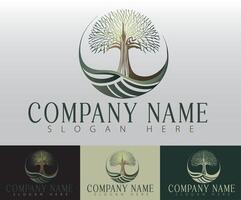 A creative and impactful logo design concept focused on the image of a tree, specifically crafted for a company that specializes in health, wellness, and natural products. vector